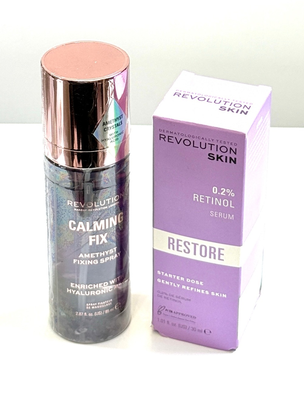 Revolution Skincare Bundle | NWT | Retinol Serum & Calming Fix Spray Hyaluronic